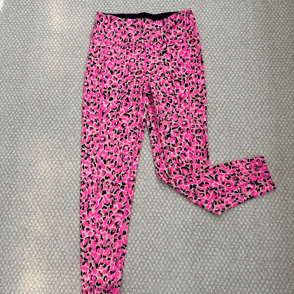 Lilly Pulitzer Weekender High Rise Leggings Pink Leopard M - Picture 3 of 7